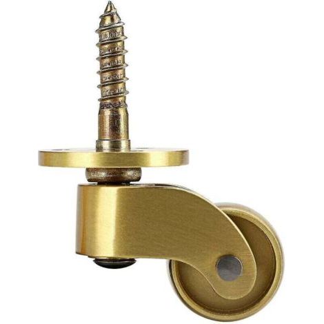 Quatre roulettes pivotantes robustes en laiton, roues de meubles pivotantes à 360 degrés (1/4)