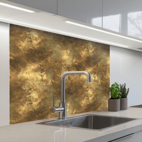 Kitchen Splashback Antique - Metallic look - Gold 100x80 cm
