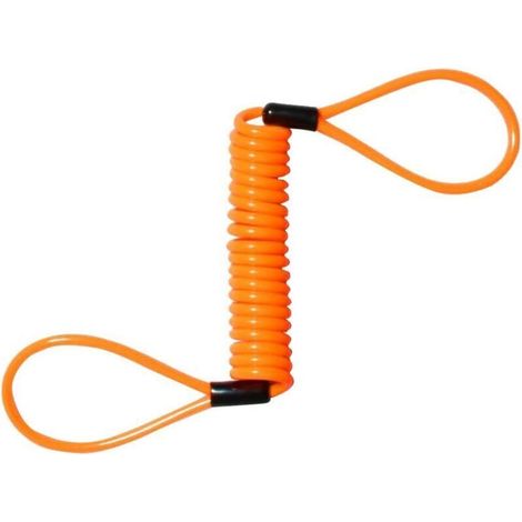 Lucchetto per disco freno moto con allarme antifurto, cavo retrattile da 1,2 m, colore arancione – maggiore sicurezza