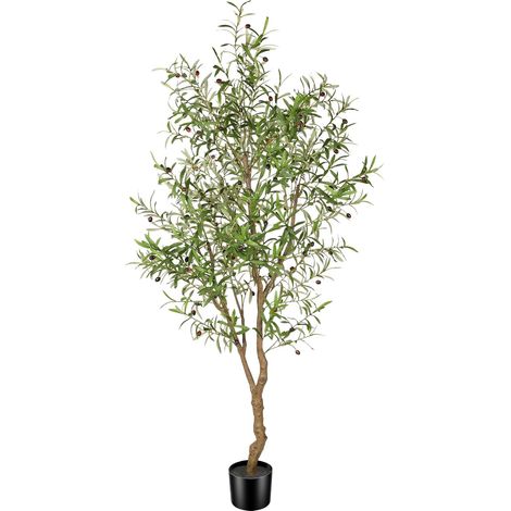Olivier Artificiel 210 cm,Arbre Artificiel,Haut Olivier Faux Arbre Réaliste en Pot,Fausse Plante Elastica Artificiel en Palstique Faux Arbre Décoration Salon Bureau Maison Jardin Balcon (1/5)
