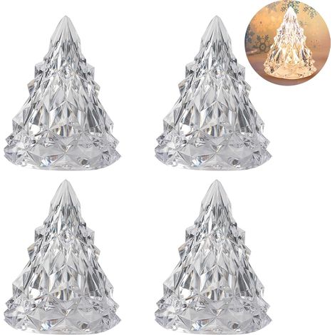 4 Pieces Mini Christmas Tree Led Christmas Night Light Table Light Christmas Tree Lamp Christmas Party Decoration Desktop Ornaments (1/5)