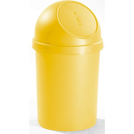 helit, Poubelle à poussoir, en polypropylène, jaune, capacité (1/5)