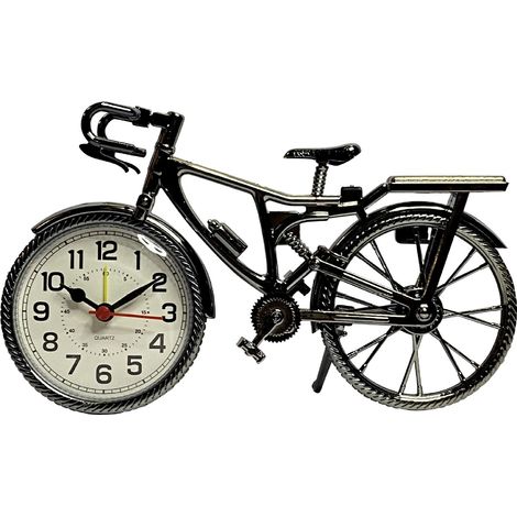 Bike Clock Vintage Horloge de Bureau Décorative avec Design en Forme de Vélo pour Maison Bureau Dortoir Salon