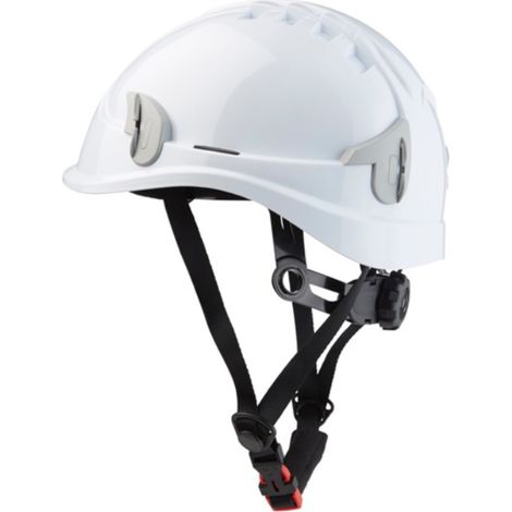 Casco di sicurezza ventilato con sottogola 4 punti per lavori in quota ALPIN SINGER SAFETY Bianco Unico (1/2)