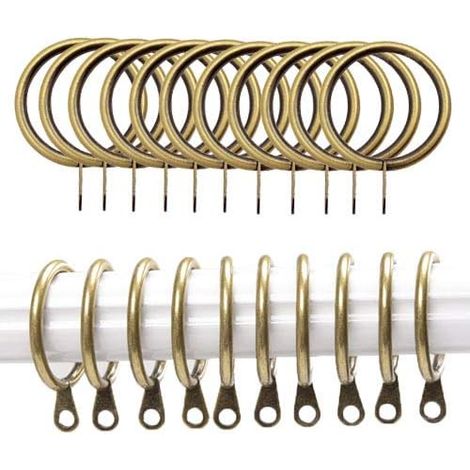 Filiyano-Lot de 36 anneaux métalliques couleur laiton de 38 mm de diamètre intérieur pour tringles à rideaux (1/5)