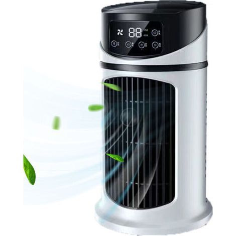 Ventilateur AC Portable. Mini Ventilateur De Climatiseur Personnel USB Avec 6 Vitesses. Refroidisseur D'air De Bureau Avec Écran Tactile.Pour Chambre. Tente. Chambre. Voiture. Camping-Car Et Camping (1/4)