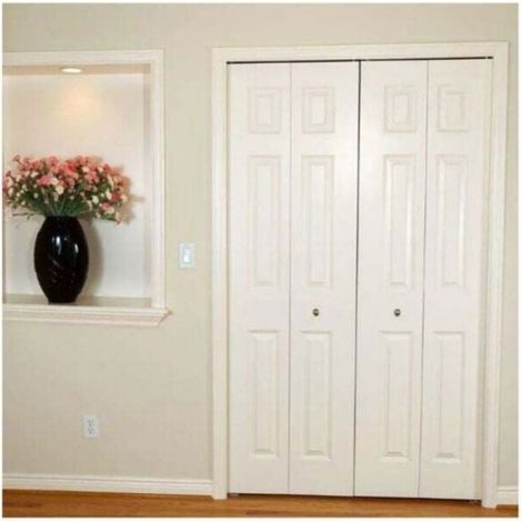 Kit Quincaillerie Porte Coulissante Pliante - Support Supérieur Et Inférieur En Acier Inoxydable Et Nylon PA6 - Pour Réparation Portes Placard Armoire Accordéon - 1 Set (1/4)