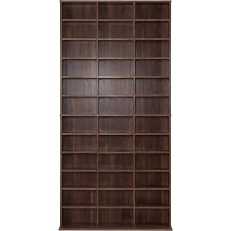 CHICFURN Estantería alta 102 x 23,5 x 195 cm de MDF marrón para libros y CD (1/5)