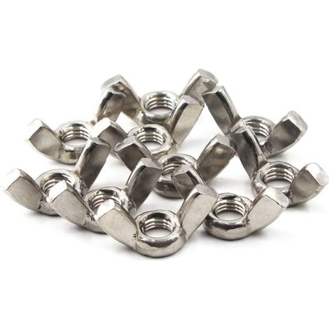 M3 Acier inoxydable 304 Aile de papillon Écrou Ensemble, main Twist Renforcez la matériel Écrou pièces d'attaches 20 pièces (1/5)