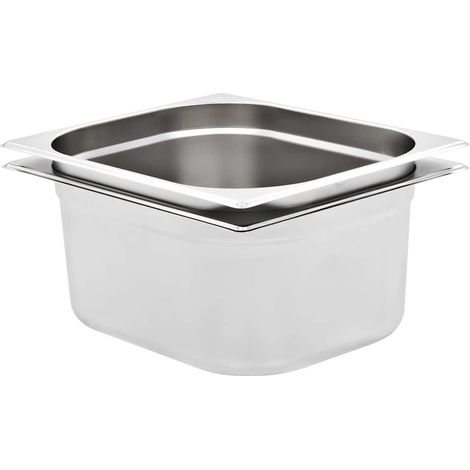 vidaXL Gastronorm Containers 2 pcs GN 1/2 150 mm Stainless Steel (1/5)
