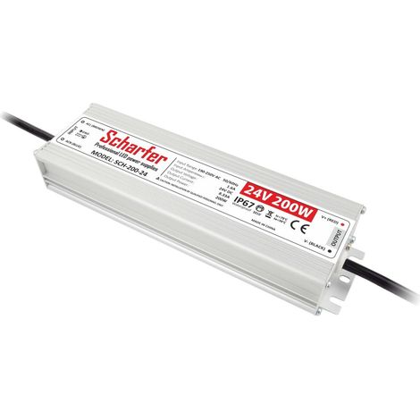 Transformateur LED 220V 24V étanche 200W IP67 8.33A universel Scharfer SCH-200-24 (1/3)
