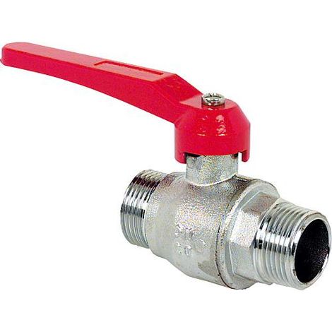 Vanne a boisseau spherique en laiton PN 20, passage integral R 1/2"filet mâle x filet mâle (1/3)