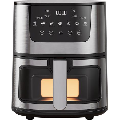 Friteuse à air 7L, friteuse multifonctionnelle en acier inoxydable pour usage domestique, four électrique automatique, grande capacité, cuisson intelligente (1/4)