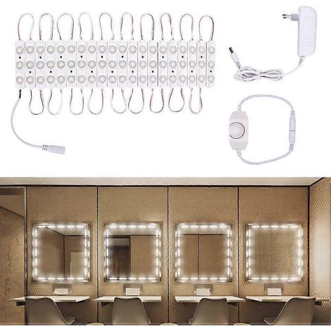 Luces LED, luces regulables con 60 LED, luz de maquillaje de largo de 10 pies, kit de luces LED Kaltwei de 6000K