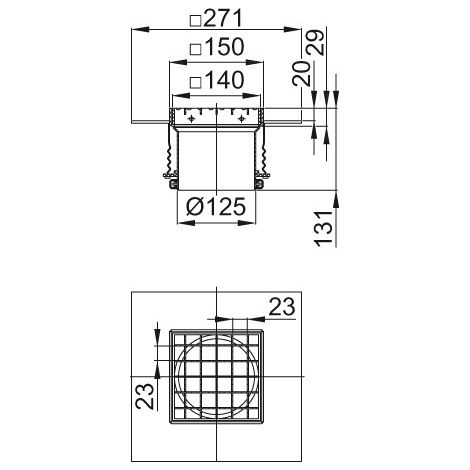 ACO Aufsatzstück 150x150/ L15 V2A/ rutschh./Rost V2A lose eingelegt, 9406.92.22