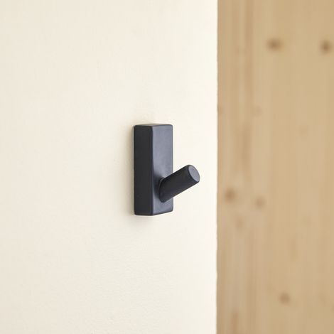 Patère rectangulaire en terrazzo Sara, black (1/3)