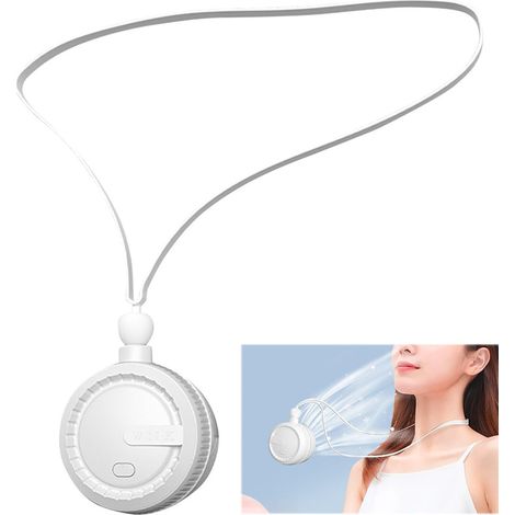Ventilateur de cou portable avec 3 vitesses réglables, rechargeable TPC-C, mini ventilateur portable pour l'extérieur, les voyages et la maison. (1/5)