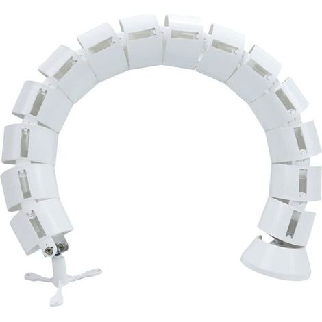 Kit de gestion des câbles, organiseur de câbles flexible et réglable pour bureau, blanc, 1 pièce (rond, 76 cm) (1/5)
