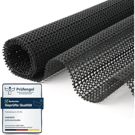 Lino-0457 Non-Slip Mat, 40 x 60 cm Underlay Non-Slip Mat for Drawers, Shelves, Tableware Tray, Easy to Wash and Can Be Cut (Black), (1/5)