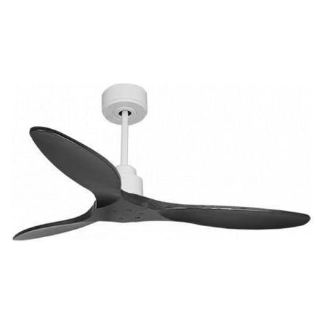 Tenerife de KlassFan - Super destratificateur et ventilateur DC 132 cm Blanc pales bois noir sans Lumière  25 à 40 m²
