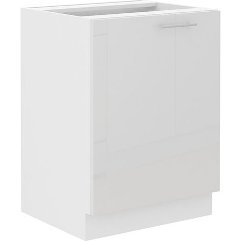 Unterschrank 60 Lara Weiß Hochglanz + Weiß matt Küchenzeile Küchenblock Küche (1/5)