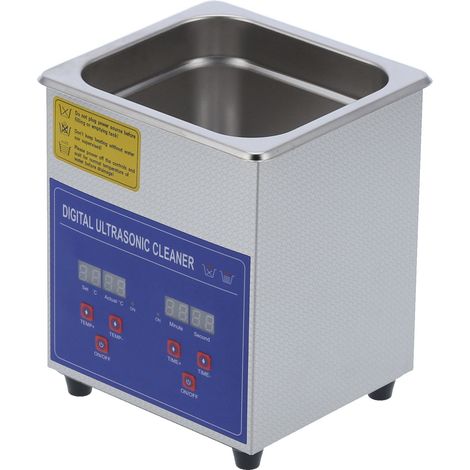 Nettoyeur à ultrasons pour acier inoxydable, 40 kHz, MH-010S, 2 l, avec fonction chauffante, prise UE, 200–240 V (1/5)