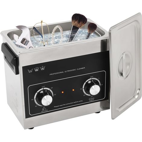 Ultrasonic Cleaner, Ultrasonic Cleaning Machine Knob control with Heater and Cleaning Basket, for Home, Jewellery Industry, Watch Shops