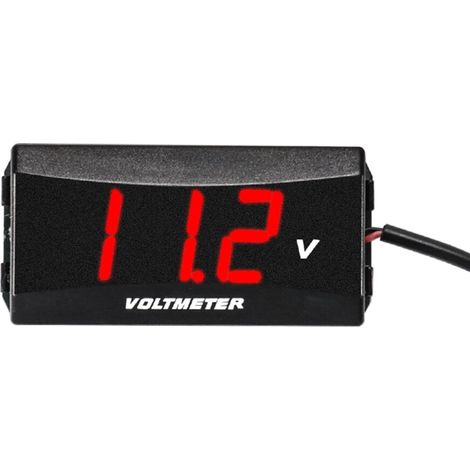 Voltmetro digitale a LED per moto, monitor da pannello, tester di tensione, protezione contro l'inversione di polarità, 12V-80V, rosso.