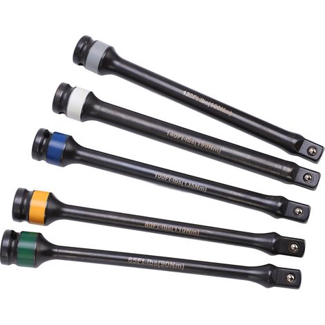 Ensemble de 5 barres d'extension de limitation de torsion pneumatiques de 1/2 po pour outils pneumatiques universels (1/5)