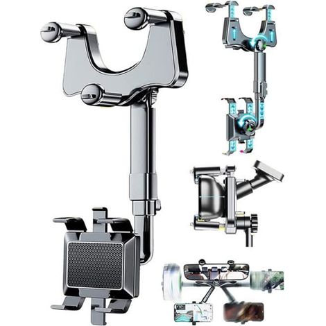 Supporto per telefono - ZGEER - Specchio - Regolabile - Rotazione a 360° - ABS metallico (1/5)