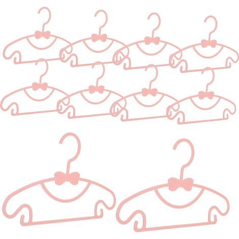 CCYKXA  Pink Polypropylene Lightweight Knot Hangers for Boys and Girls, Pack of 10, Suitable for Newborns and Toddlers, for Baby Clothes and Organizing Boys' and Girls' Rooms