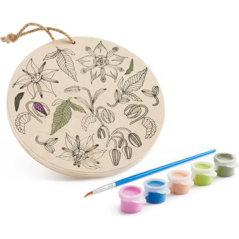 Papier Peint Rond pour Peinture-Bois-Artisanat-Peintures et Pinceau Inclus-Flamants (1/3)