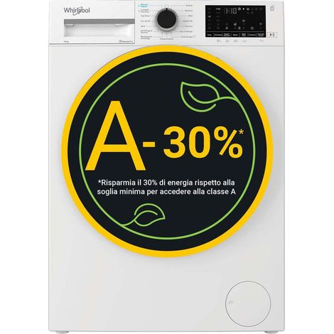 Whirlpool WAM 09WB IT Lavatrice Smart A Libera Installazione 10 Kg, 1400 Giri, Classe A, Bianco, Wi-fi (1/2)