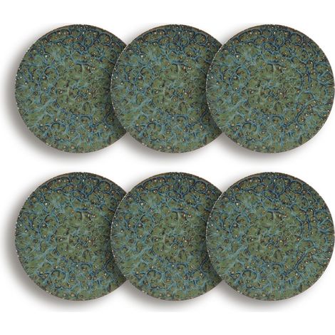 Lot de 6 assiettes plates en porcelaine 27cm, VENUS (1/5)