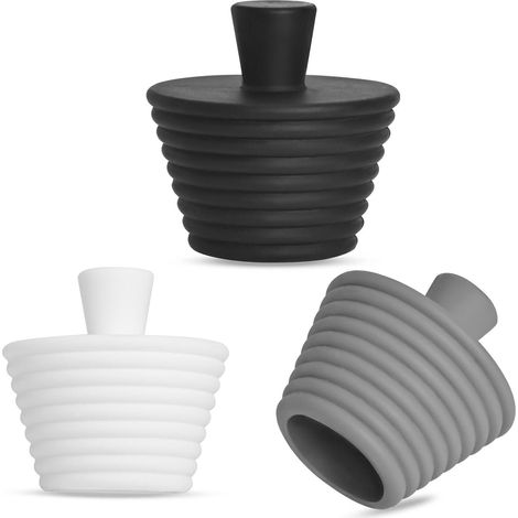 Lot de 3 bouchons de vidange en silicone universels - Éviers, baignoires, bains et cuisines - Bouchons d'écoulement étanches pour drains (1/5)