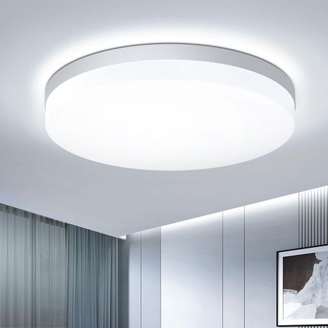 Runde LED-Deckenleuchte, 48 W, 4800 lm, 6500 K, IP44 wasserdicht, für Wohnzimmer, Schlafzimmer, Küche und Badezimmer, Durchmesser 30 cm (1/5)