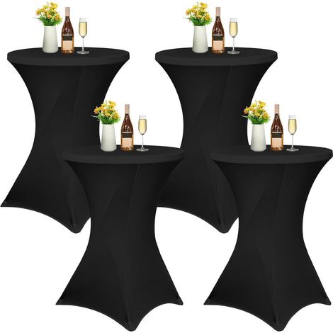Husse Stretch Stehtisch 70-75cm Schwarz Schwarz 70&xD7110cm(4Pcs) (1/5)