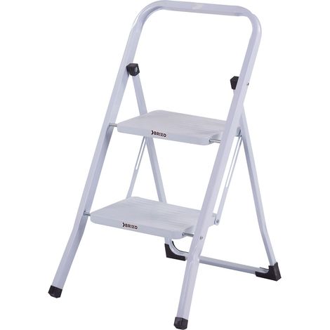 Sgabello in acciaio Bianco 2 Gradini Quick Step Brixo