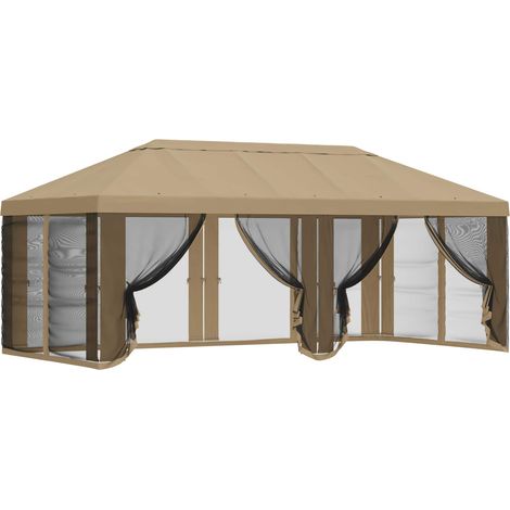 Gazebo Cover with Sidewalls Beige 600.5 x 300.5 cm Polyester vidaXL (1/5)