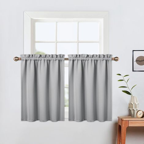 Caféhaus-Vorhänge 76 x 60 cm – 2-teiliges Set – Verdunklungsvorhänge für Bad & Küche (1/5)