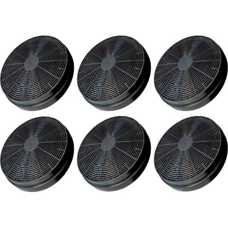 Trade-Shop Aktivkohlefilter für NEG15-ATB/ATS/ATW NEG15-ATB+/ATS+/ATW+, Ciarra CBCF003, Klarstein 10029385 10028531 10028532 10030175 10030938 - 6 Stück