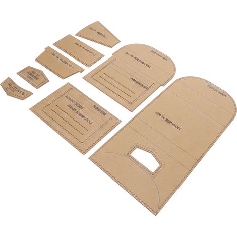 Gabarit acrylique 8 pièces pour portefeuille court, outil de moulage et de création de patrons en cuir faits main (1/5)