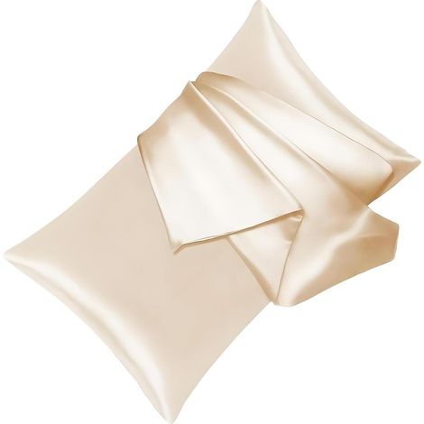 Taies d'oreiller en Soie Soie Mûrier Respirante avec Fermeture Éclair Santé des Cheveux Couverture d'Oreiller en Satin pour Maison Chambre Femmes Filles Soin des Cheveux Cadeau (1/5)