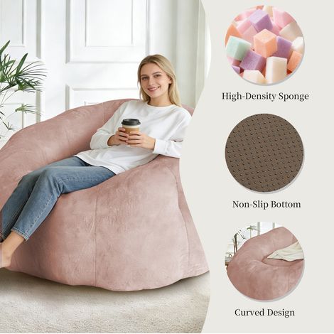 Fauteuil Poire Rond Grand Format avec Base Stable pour Salon et Chambre (1/5)