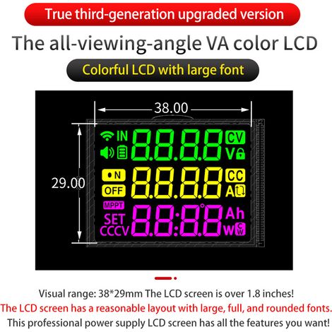 Ortviai Alimentation DC Réglable 0-36 V / 6 A avec Écran LCD Couleur, Fonction MPPT et Communication Série (1/3)
