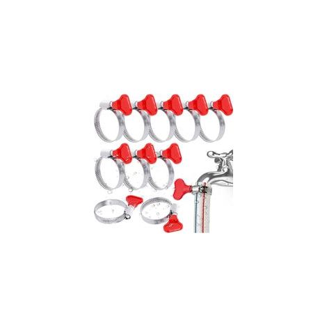 Lot de 10 colliers de serrage inox 304 – Colliers pour tuyau de gaz automobile avec poignée ergonomique, ajustables (25-40mm).