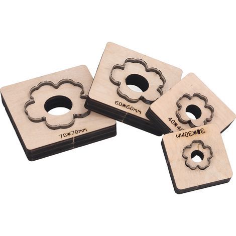 Moule de découpe du cuir, motif de fleur, matrice de poinçonnage précise et propre pour l'argile en carton, 4 pièces (1/5)