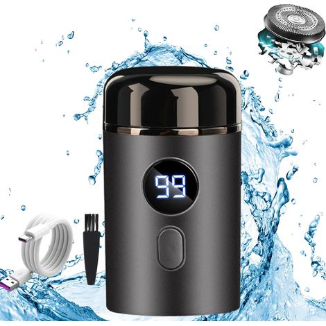 Mini rasoio elettrico portatile, versione aggiornata 2025, rasoio da viaggio portatile per uomo, ricaricabile tramite USB, impermeabile IPX-7, ideale per auto e viaggi. (1/4)