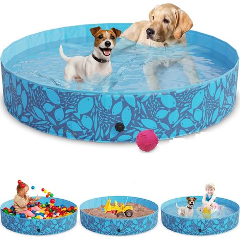 Bb-Loisir – Piscine pour chien pliable 120x30cm – Antidérapante – Murs en tissu PVC robuste – Utilisation intérieure et extérieure