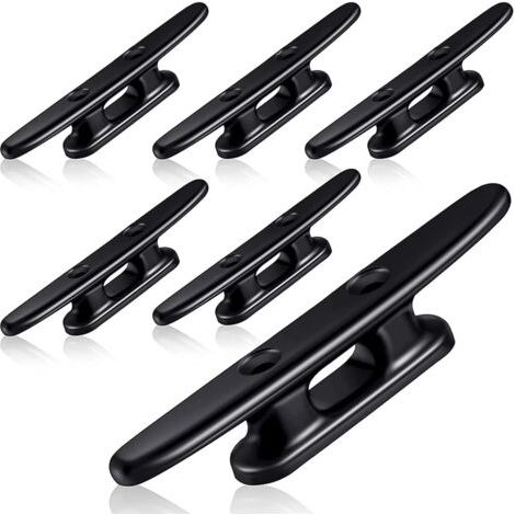 Taquets noirs de bateau, 6 pièces, taquets de quai de bateau, taquet de canoë, taquets en Nylon de 4 pouces pour accessoires d'amarrage de bateau